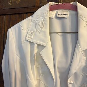 Liz Baker Cream Embroidered Shirt